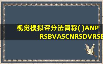 视觉模拟评分法简称( )ANPRSBVASCNRSDVRSEPRS